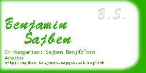 benjamin sajben business card